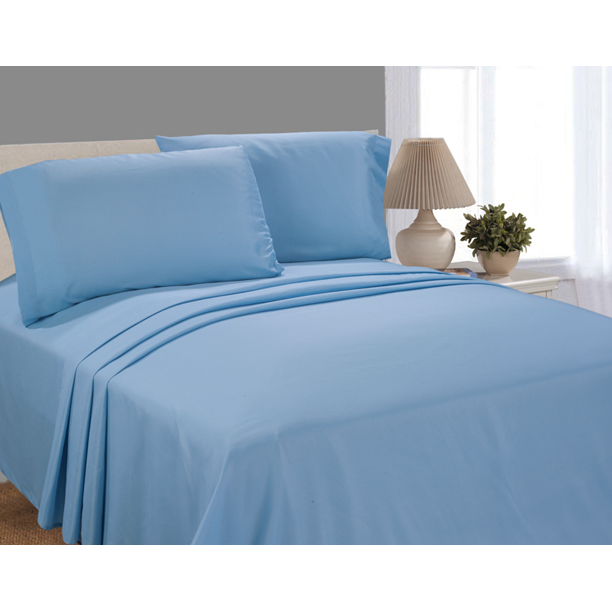 Mainstays Basic Microfiber Twin Blue Sheet Se