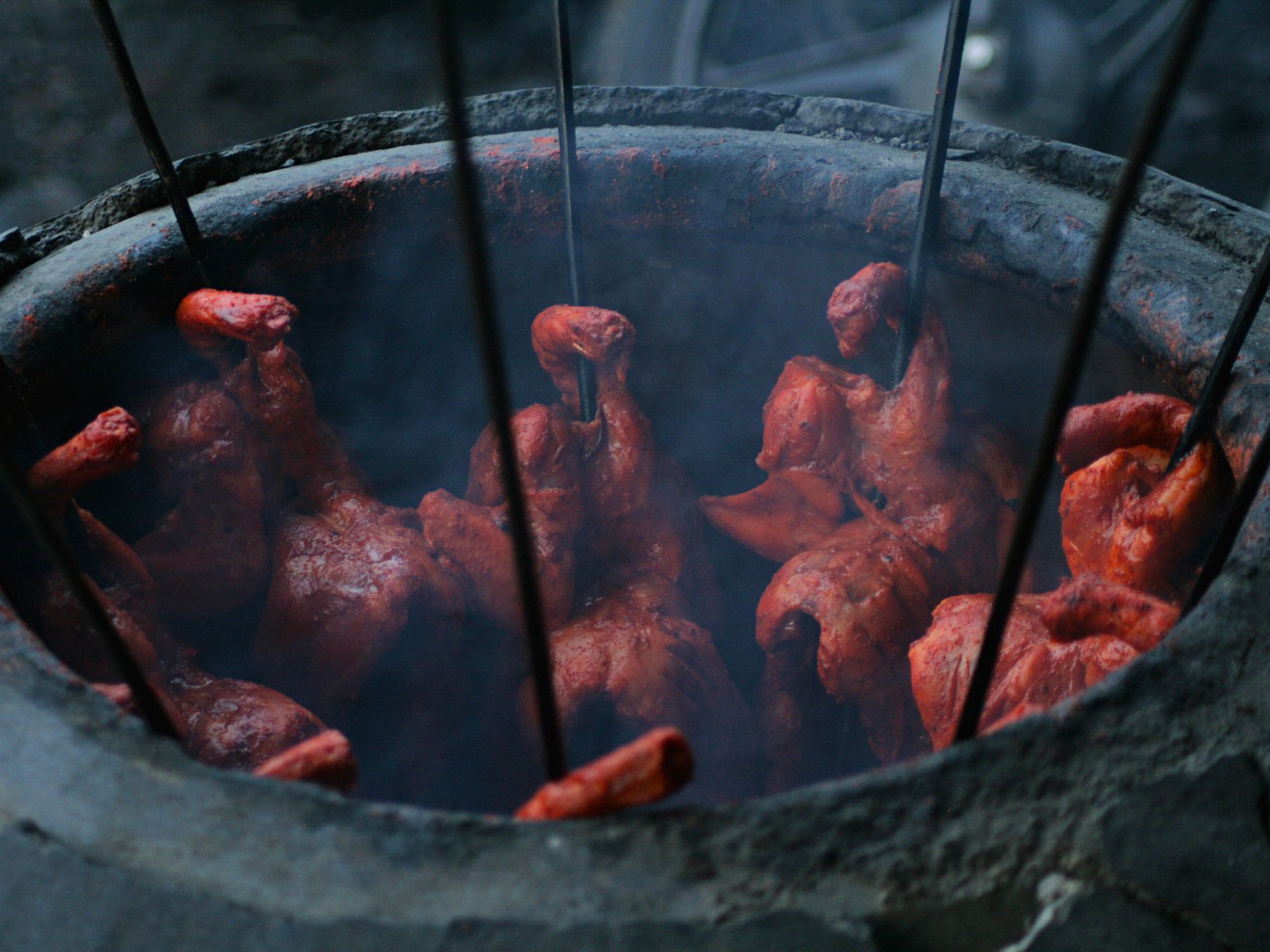 Tandoori chicken In Tandoor. Pune