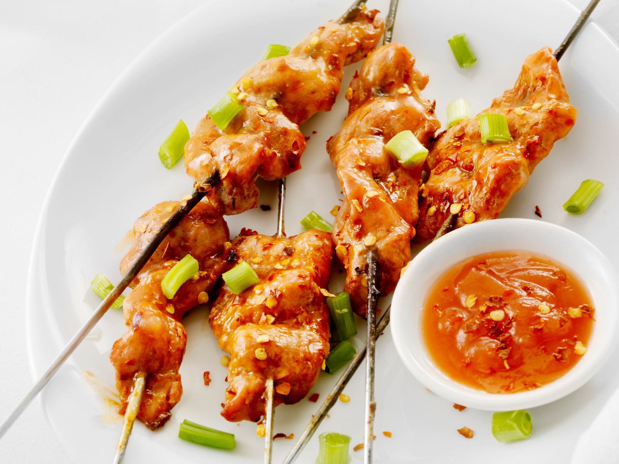 Pork Skewers (also looks like Chicken) Skewers with Green onion-Photographed on Hasselblad H3D2-39mb Camera