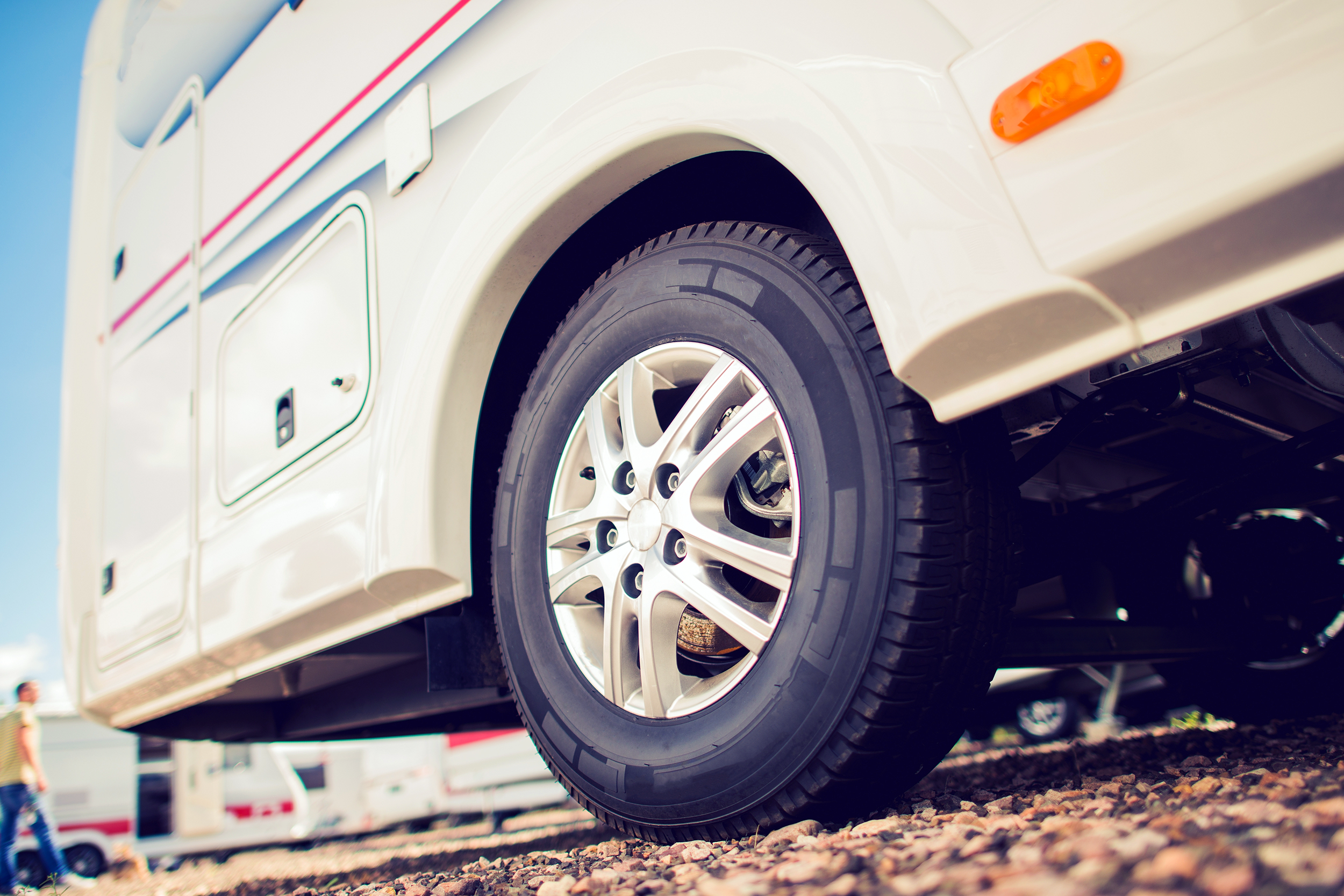 Closeup of RV tire