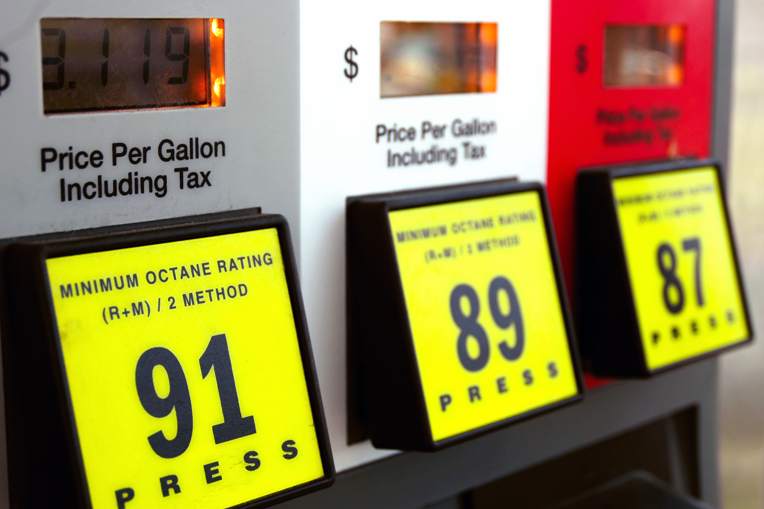 Closeup of a gas pump