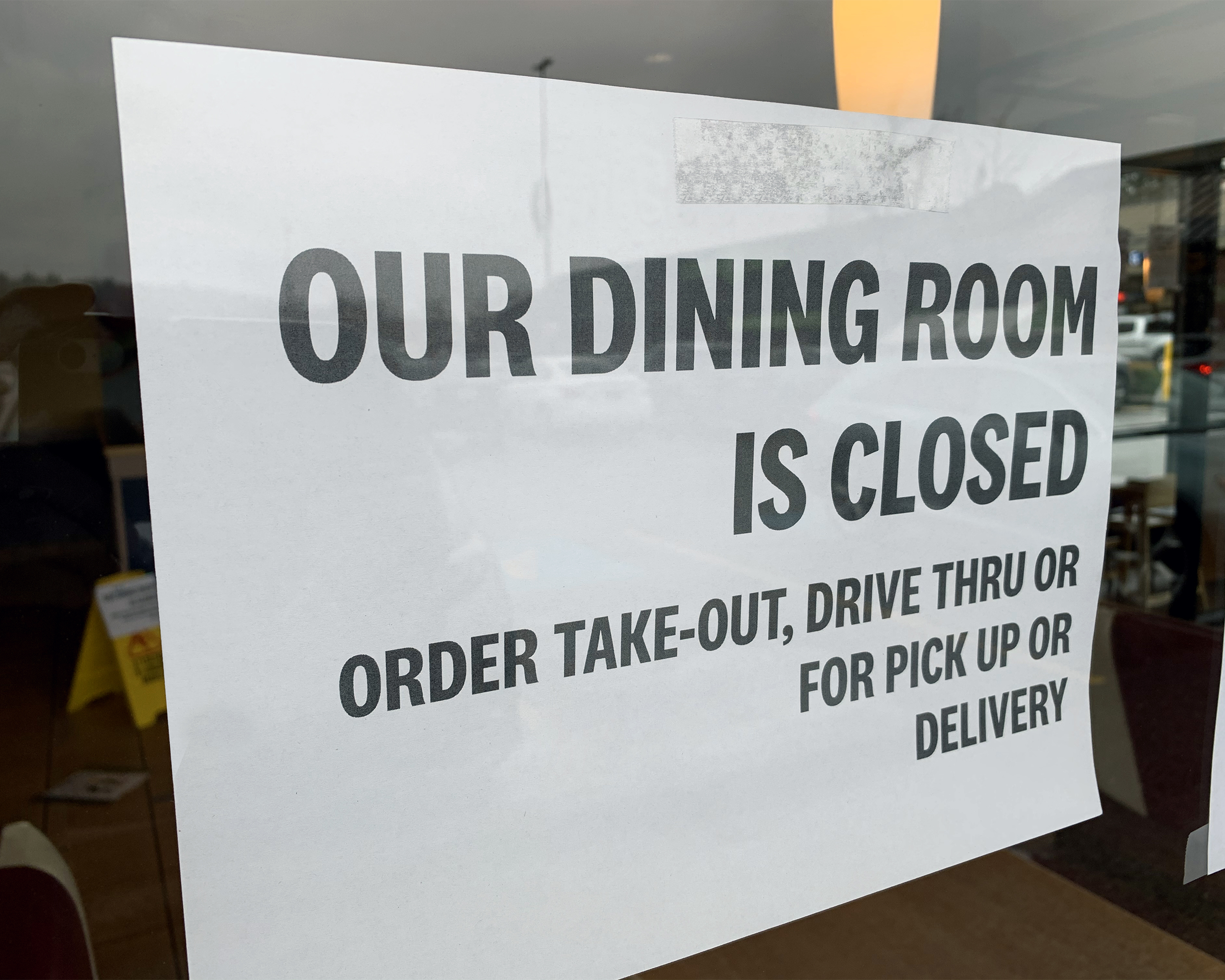 restaurant takeout sign