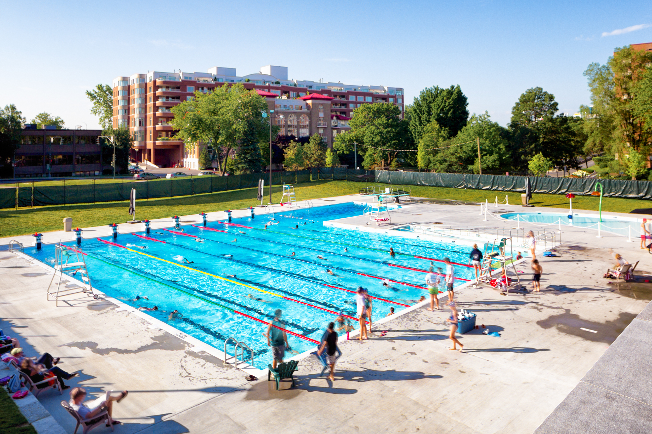 busy public pool