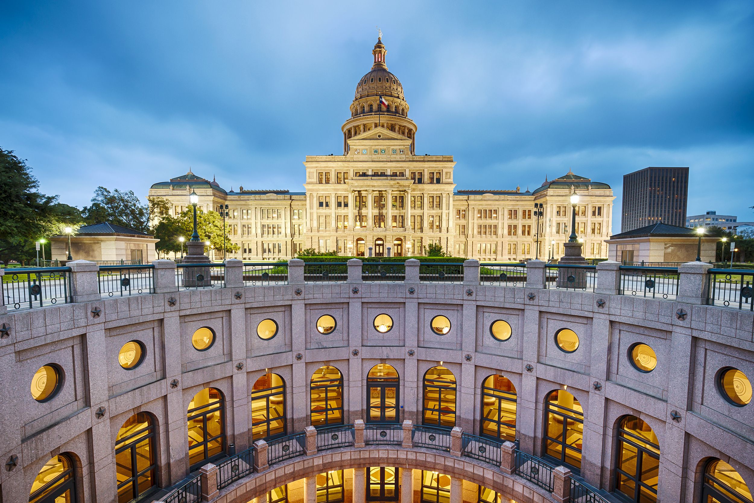 Texas State Capitol in Austin, Texas at night