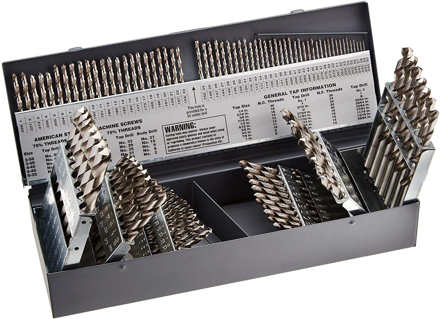 Viking 118-Degree Point Jobber Length High Speed Steel Standard Twist Drill Bit Set (115-Piece)