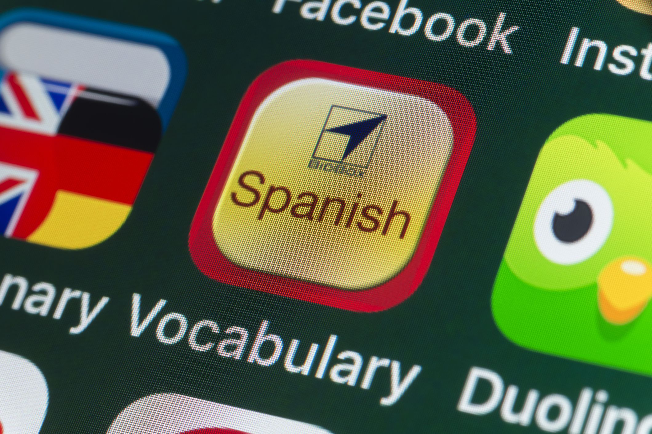 language learning apps on smartphone screen