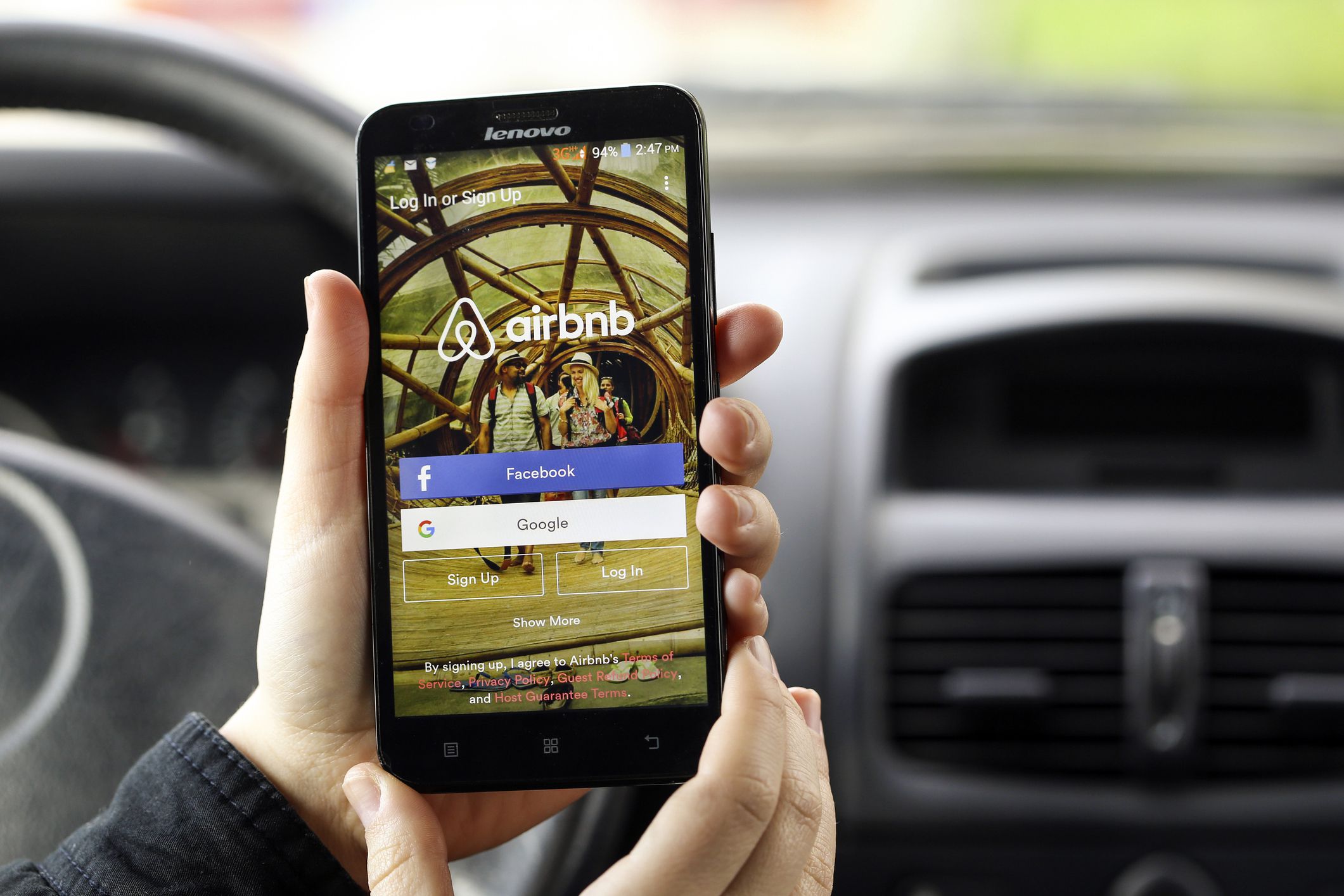 airbnb app on phone