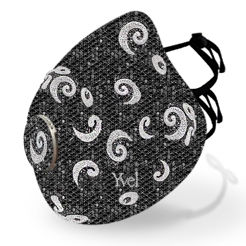 Yvel Jewelry Black and White Diamond Face Mask