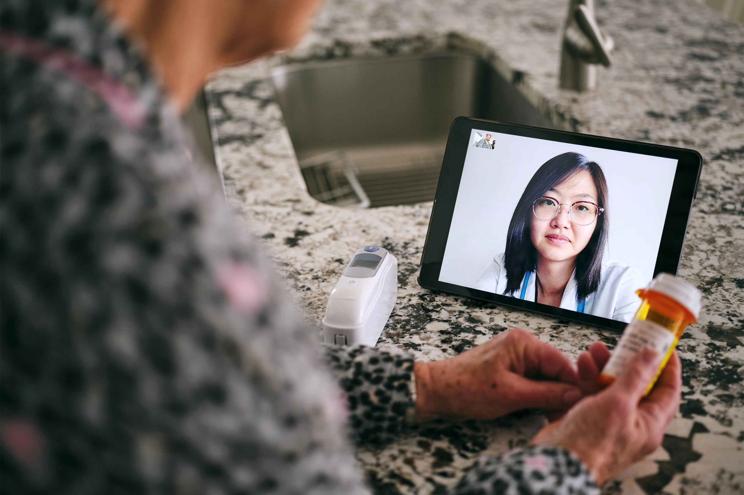 senior using telehealth services