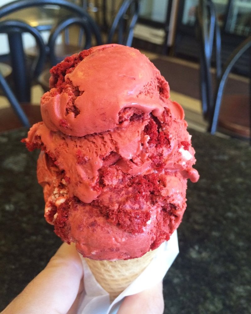 Red Velvet ice cream at Mike's Ice Cream in Nashville, Tennessee