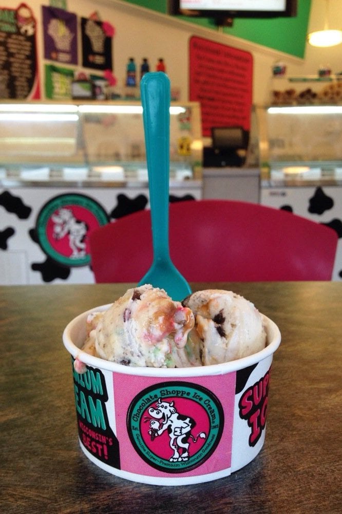 ice cream at Chocolate Shoppe Ice Cream Co. in Madison, Wisconsin