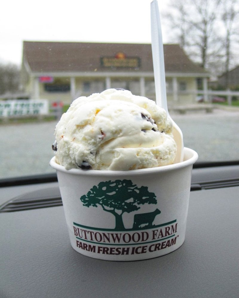 Almond Joy ice cream at Buttonwood Farm Ice Cream in Griswold, Connecticut
