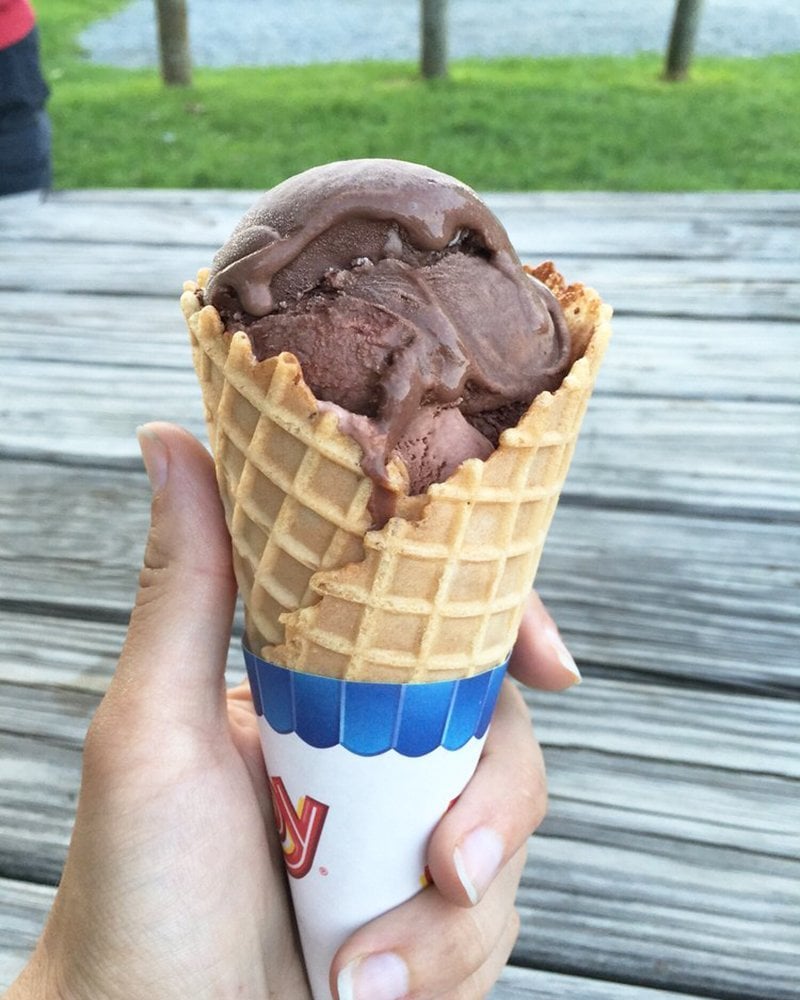 Peanut Butter Chocolate ice cream at Woodside Farm Creamery in Hockessin, Delaware