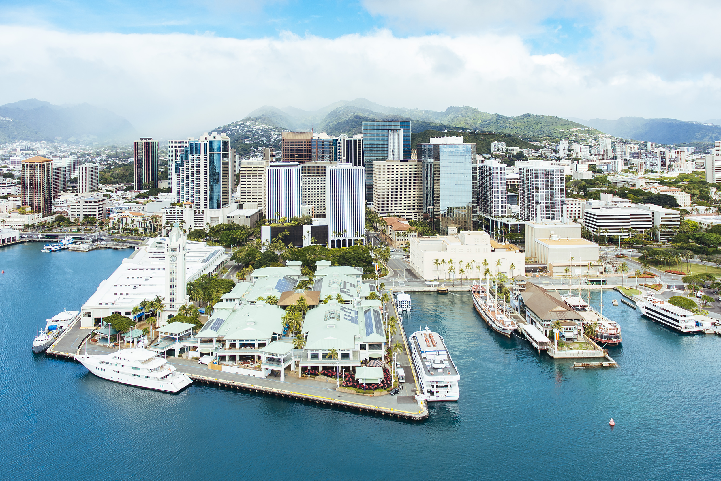 Aerial view of Honolulu Harbor