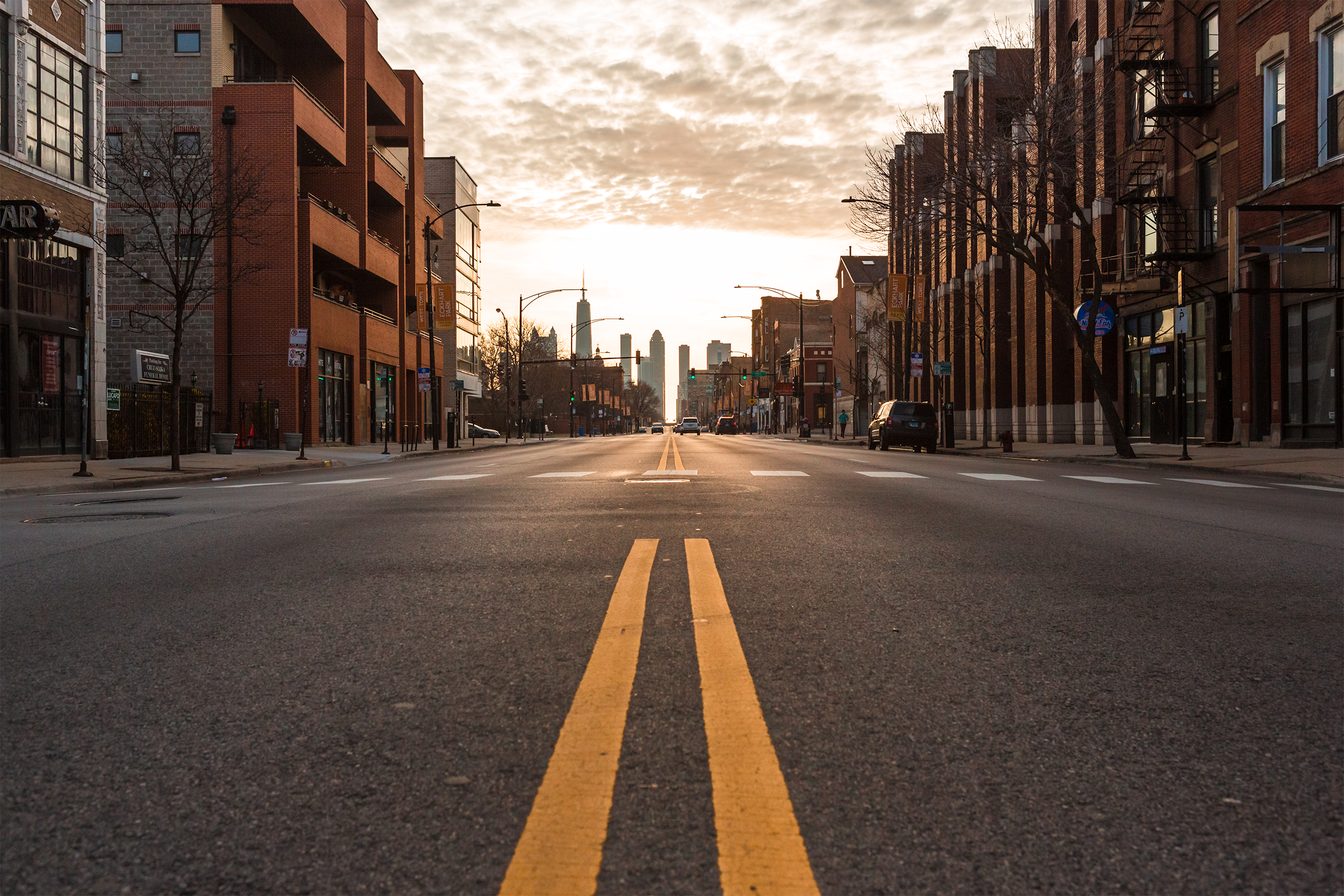 empty Chicago streets