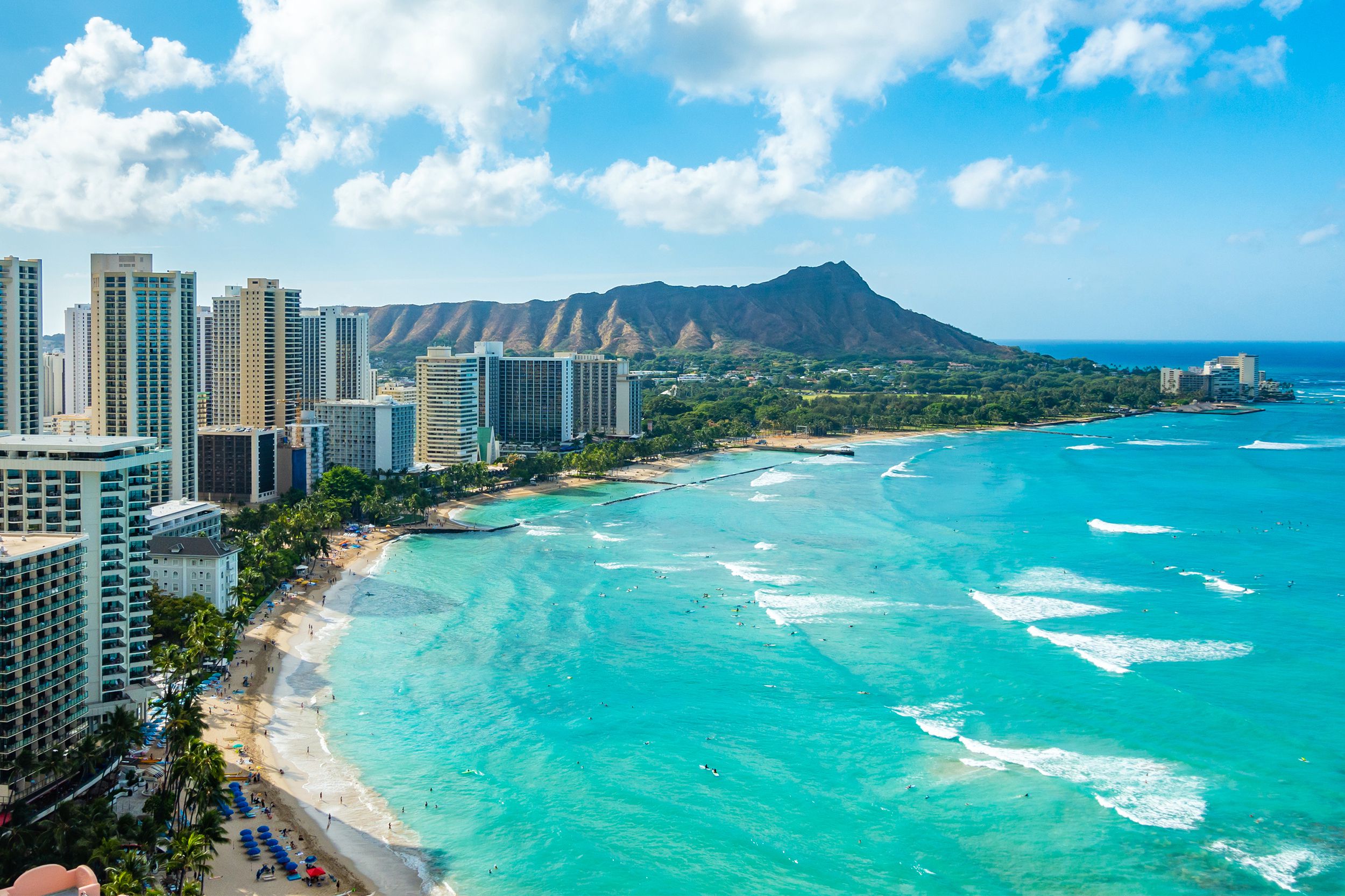 Waikiki Beach and Diamond Head Crater