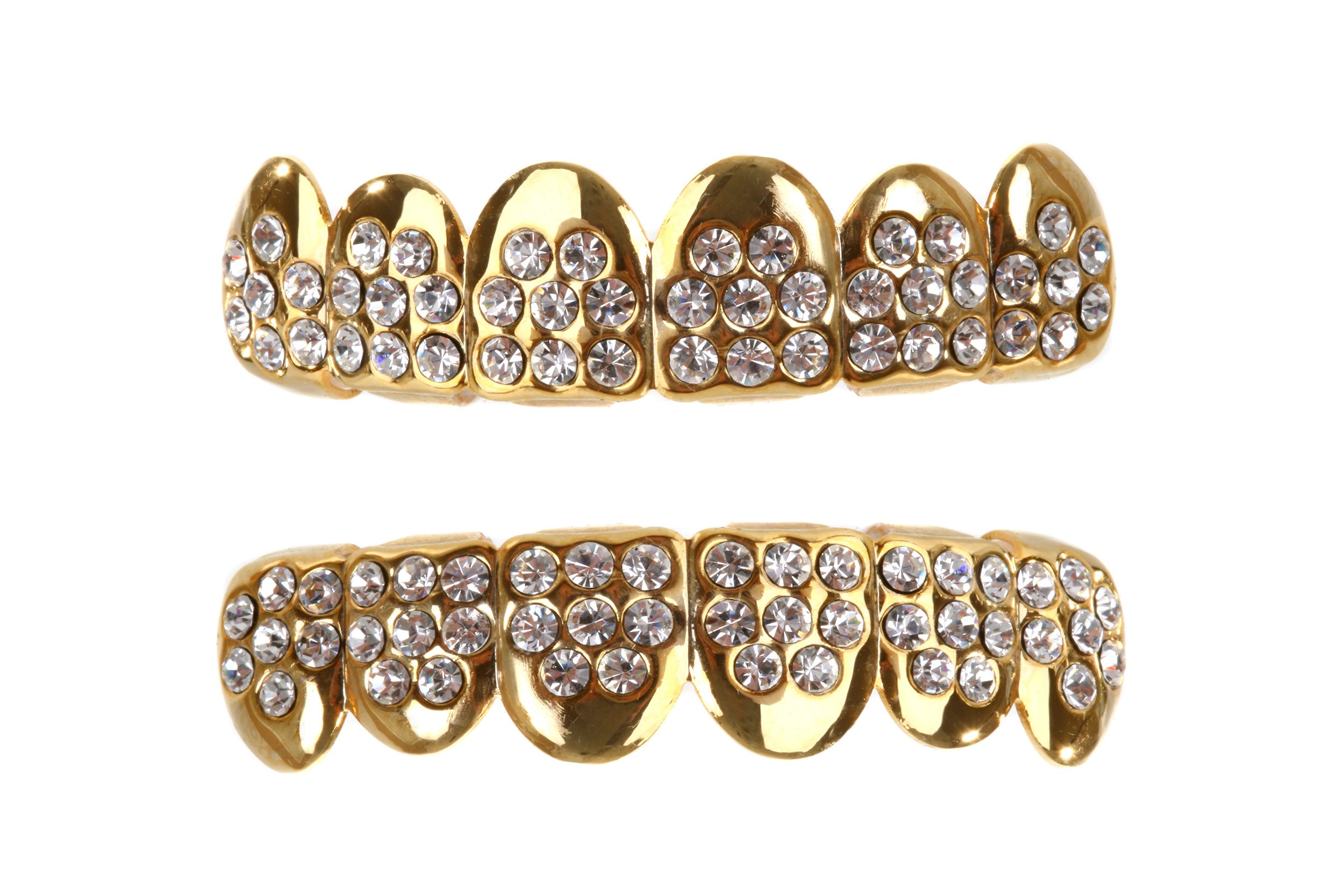 diamond and gold grill