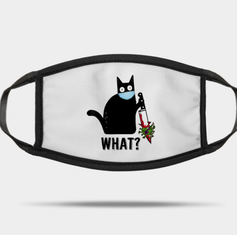 Black Cat vs Coronavirus Mask