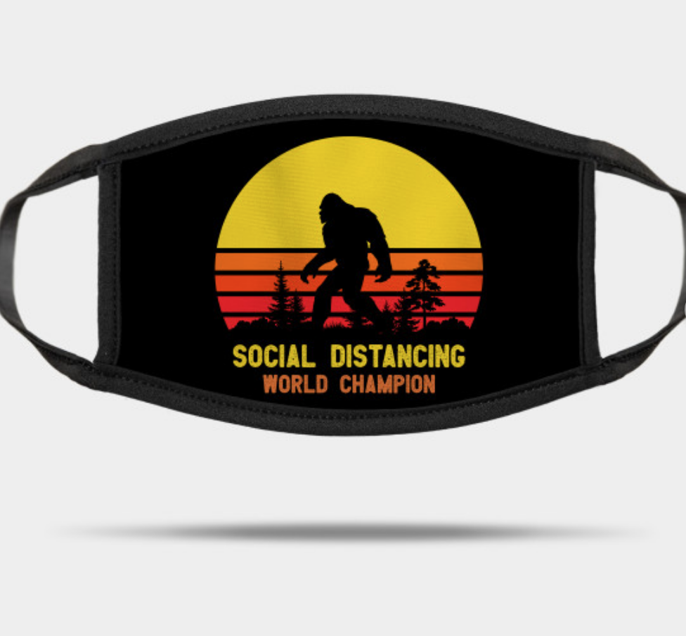 Social Distancing World Champion Funny Bigfoot Mask