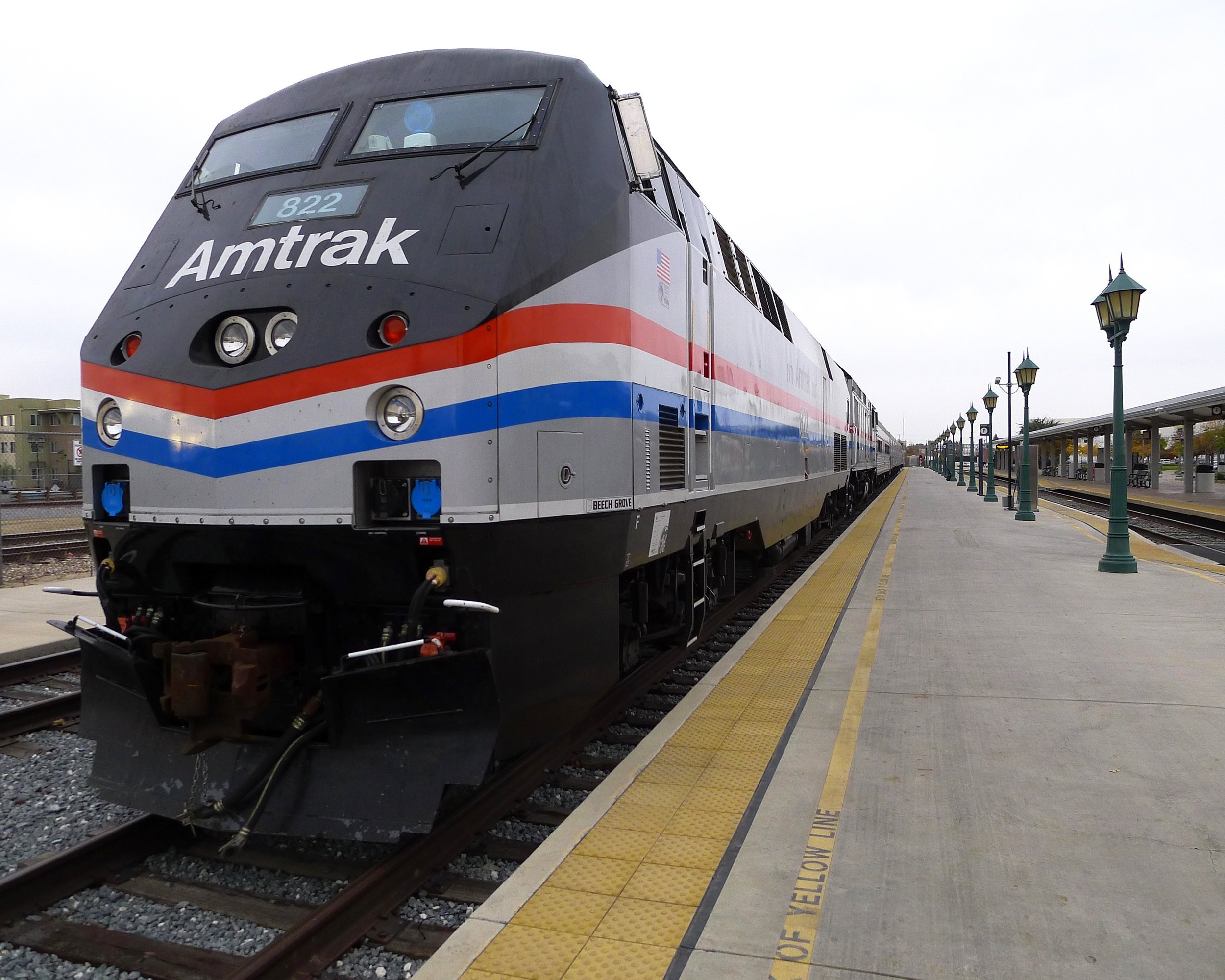Amtrak train at station