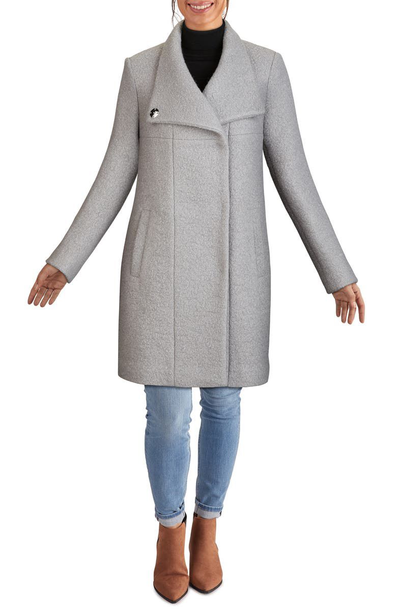 Kenneth Cole New York Wool Blend Bouclé Coat