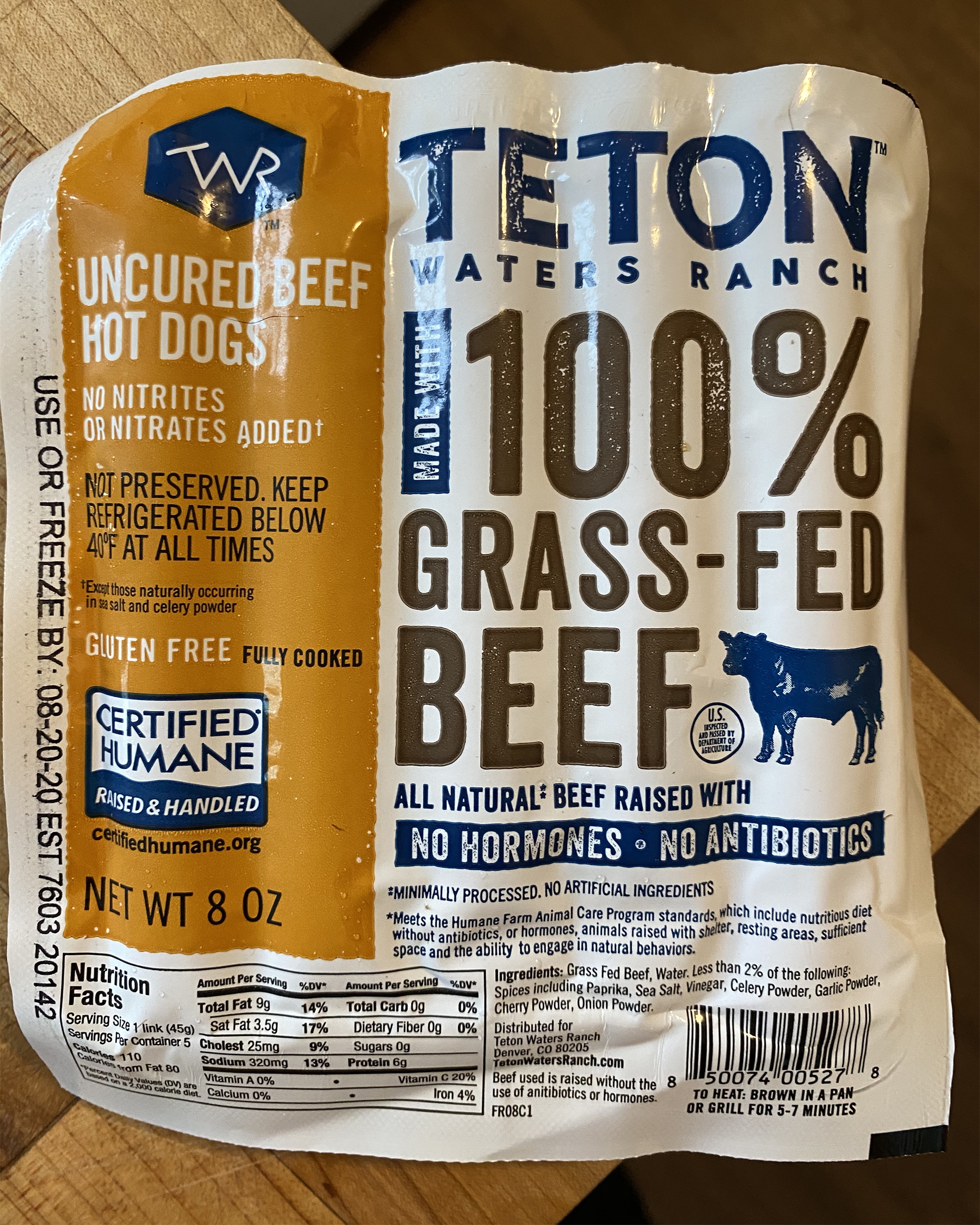 Teton Waters Ranch 100% Grass-Fed Beef Hot Dogs