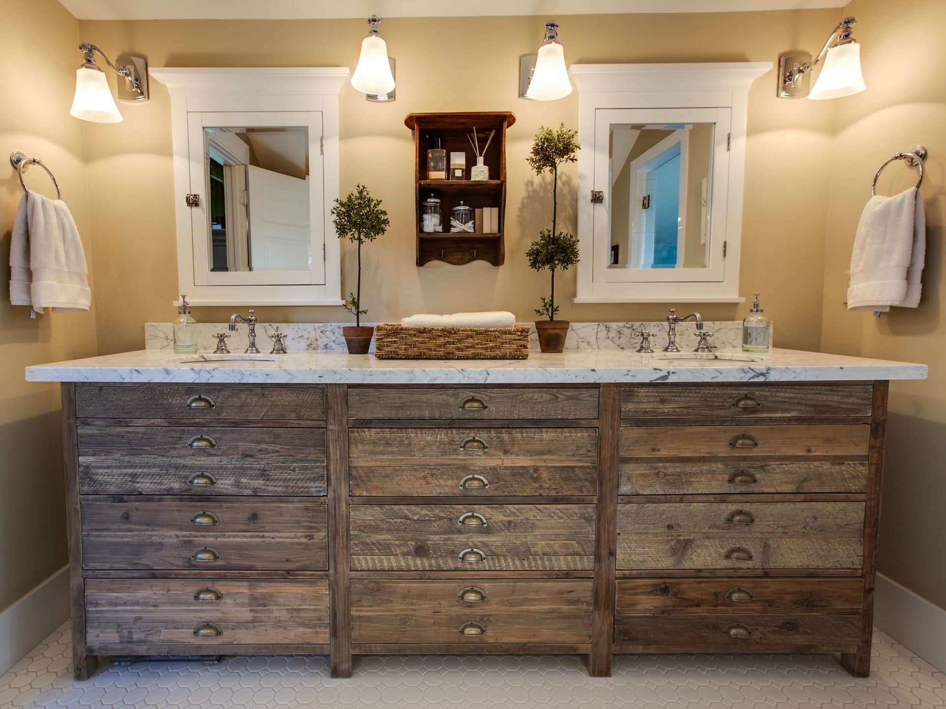 A shot of a modern bathroom.