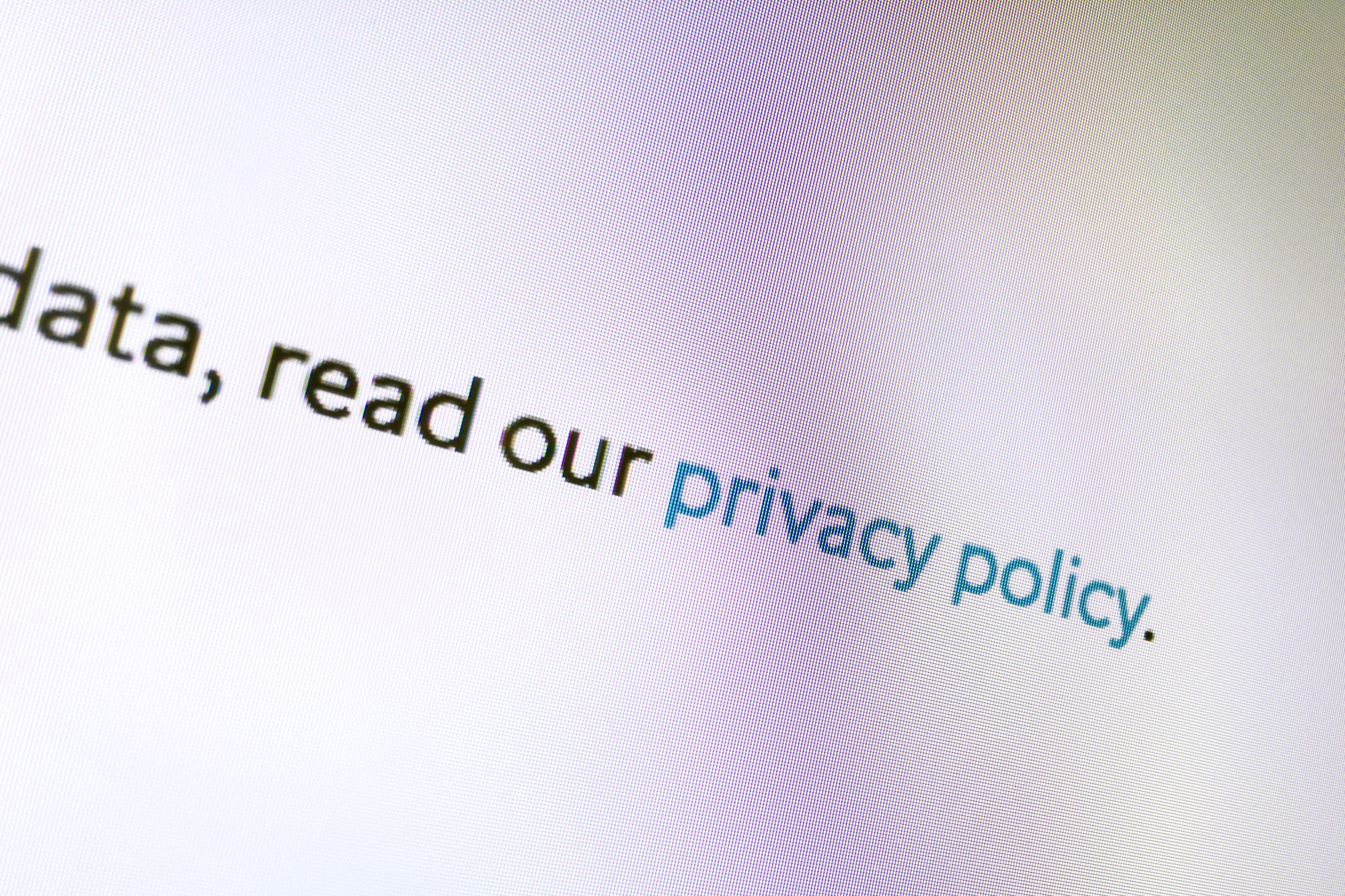 Closeup of a webpage information text on a computer screen