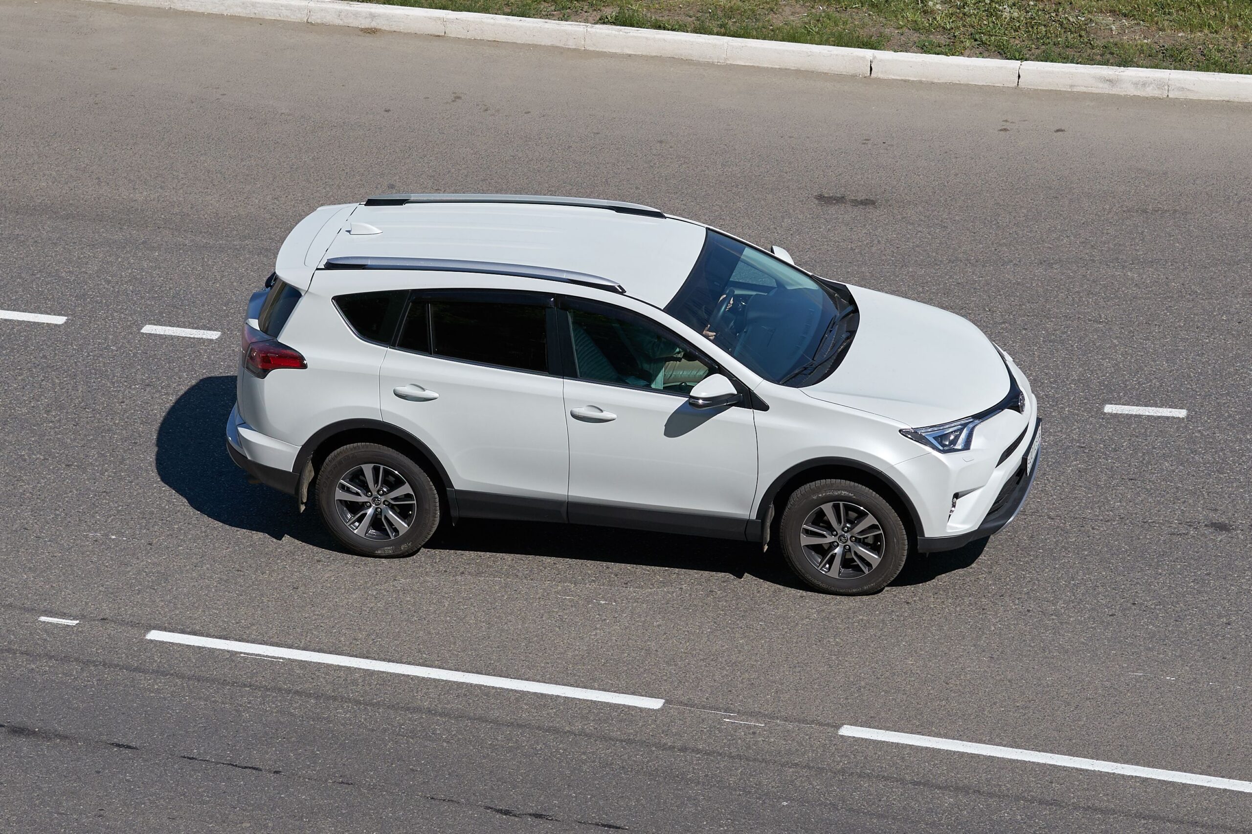 Saransk, Russia - May 18, 2019: A car Toyota RAV4 on city road.