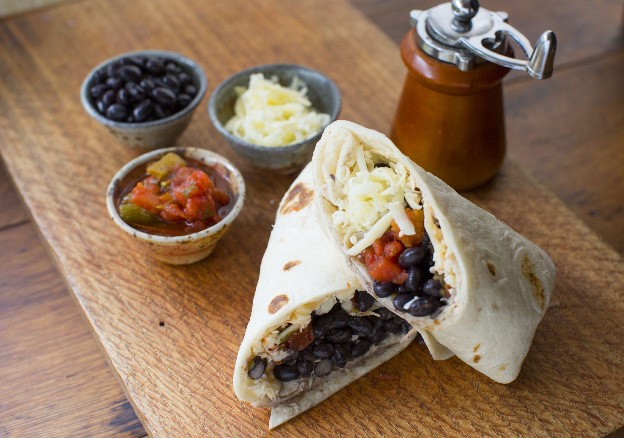 black bean burritos