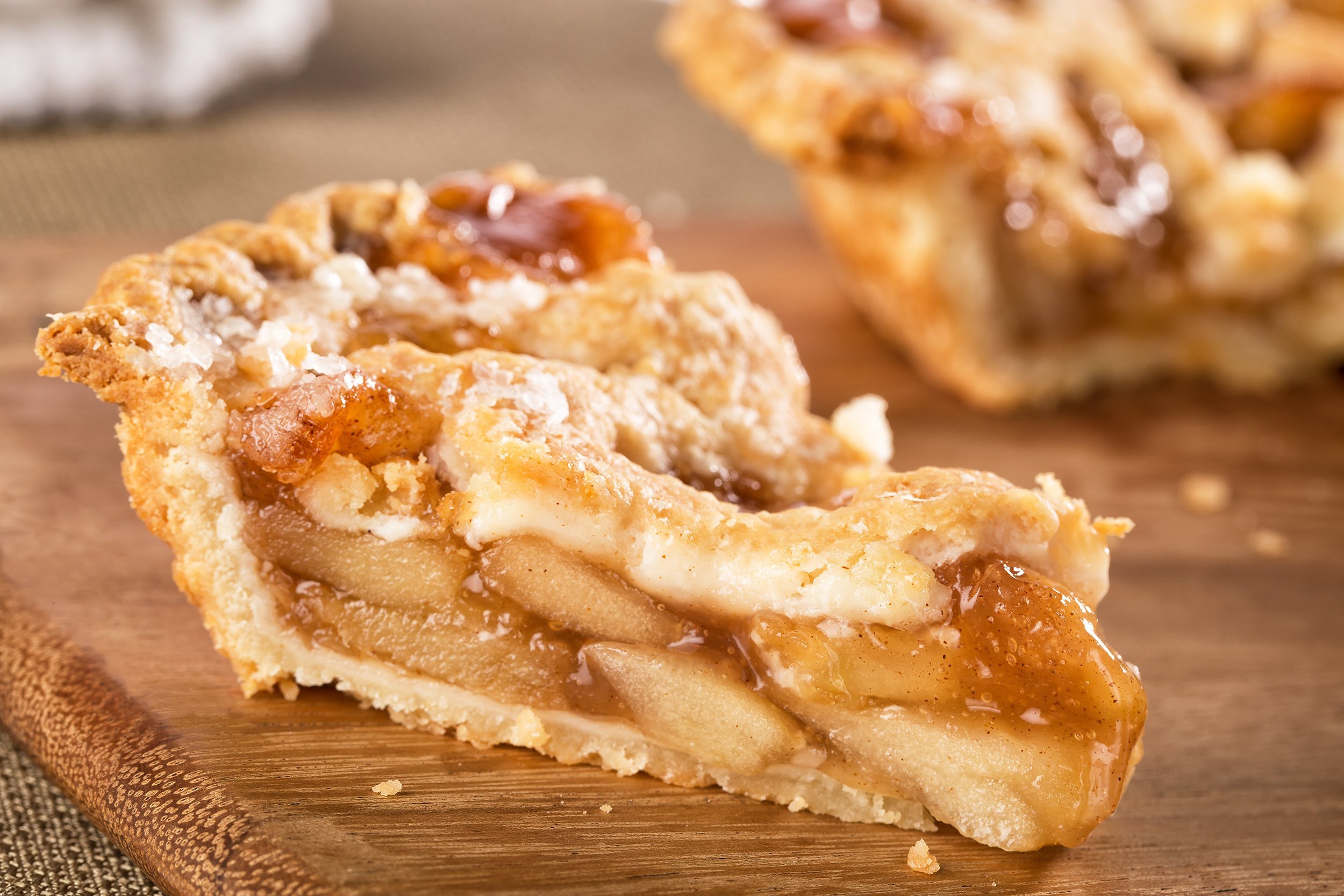 slice of rustic apple pie