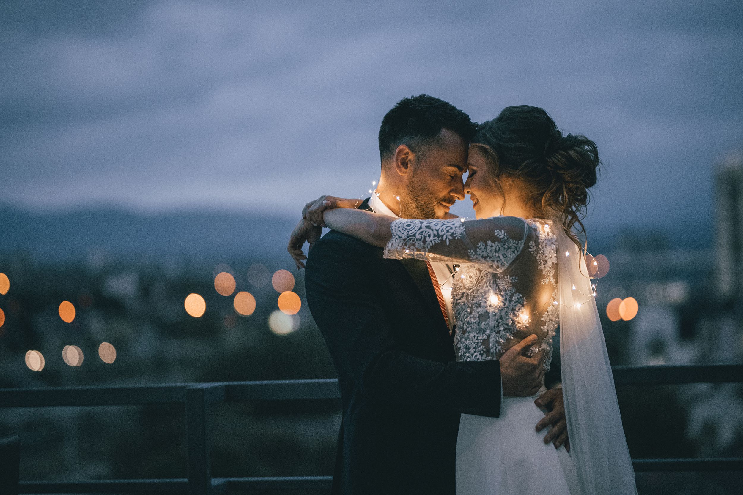 bride and groom enjoying in their love
