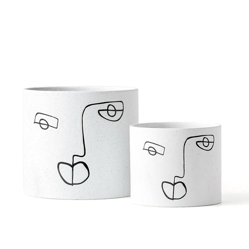 Ceramic Face Planter (Set of 2)