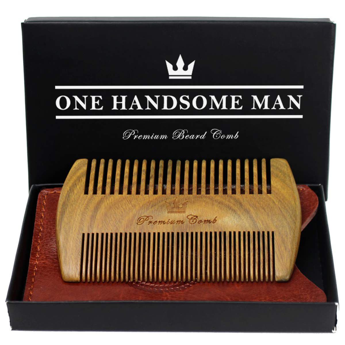 Beard Comb Kit- Wooden double sided comb in gift box