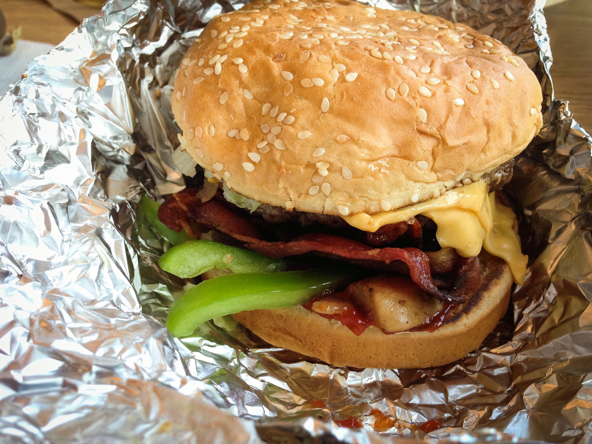 Five Guys Bacon Cheeseburger