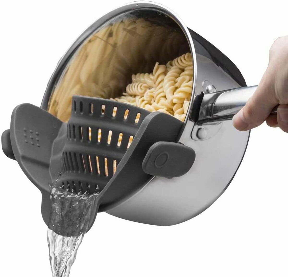 Kitchen Gizmo Snap N Strain Pot Strainer Gray B01MZ14LJV