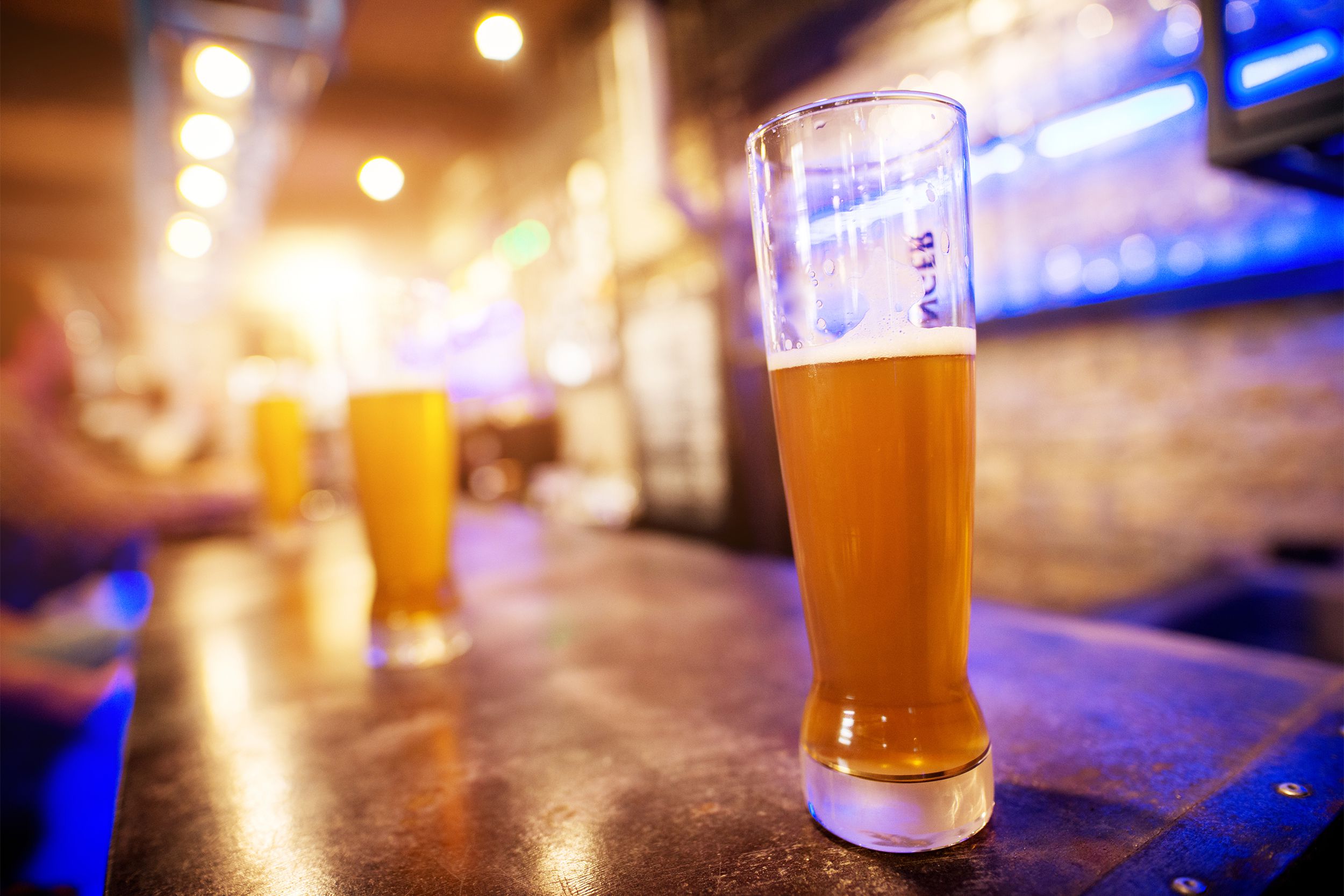 Beer on a bar