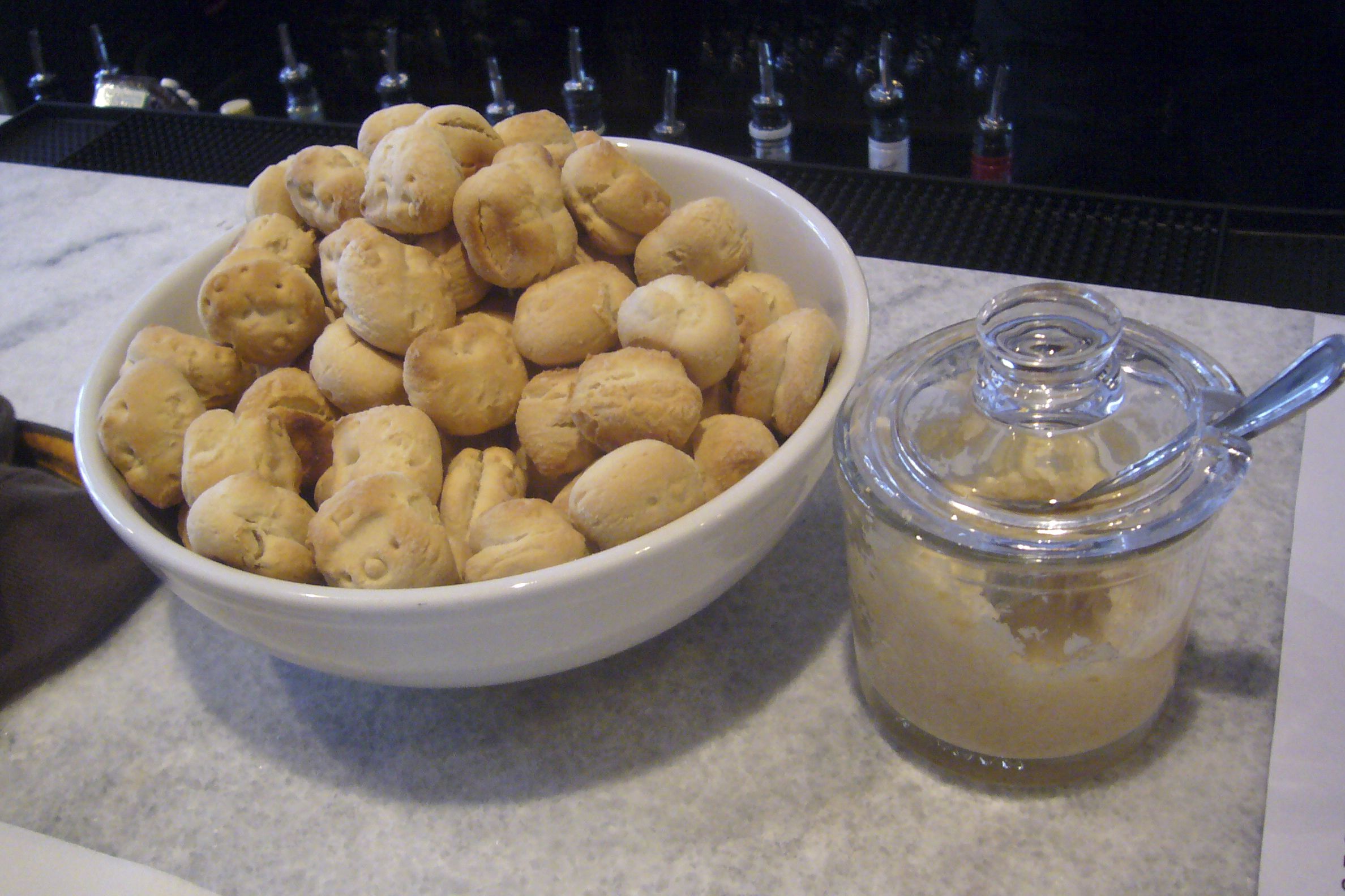 seasoned oyster crackers in a casserole dish