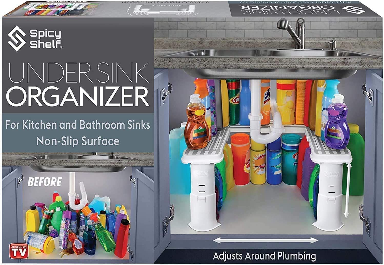 Spicy Shelf Expandable Under Sink Organizer B07YF4HJKP
