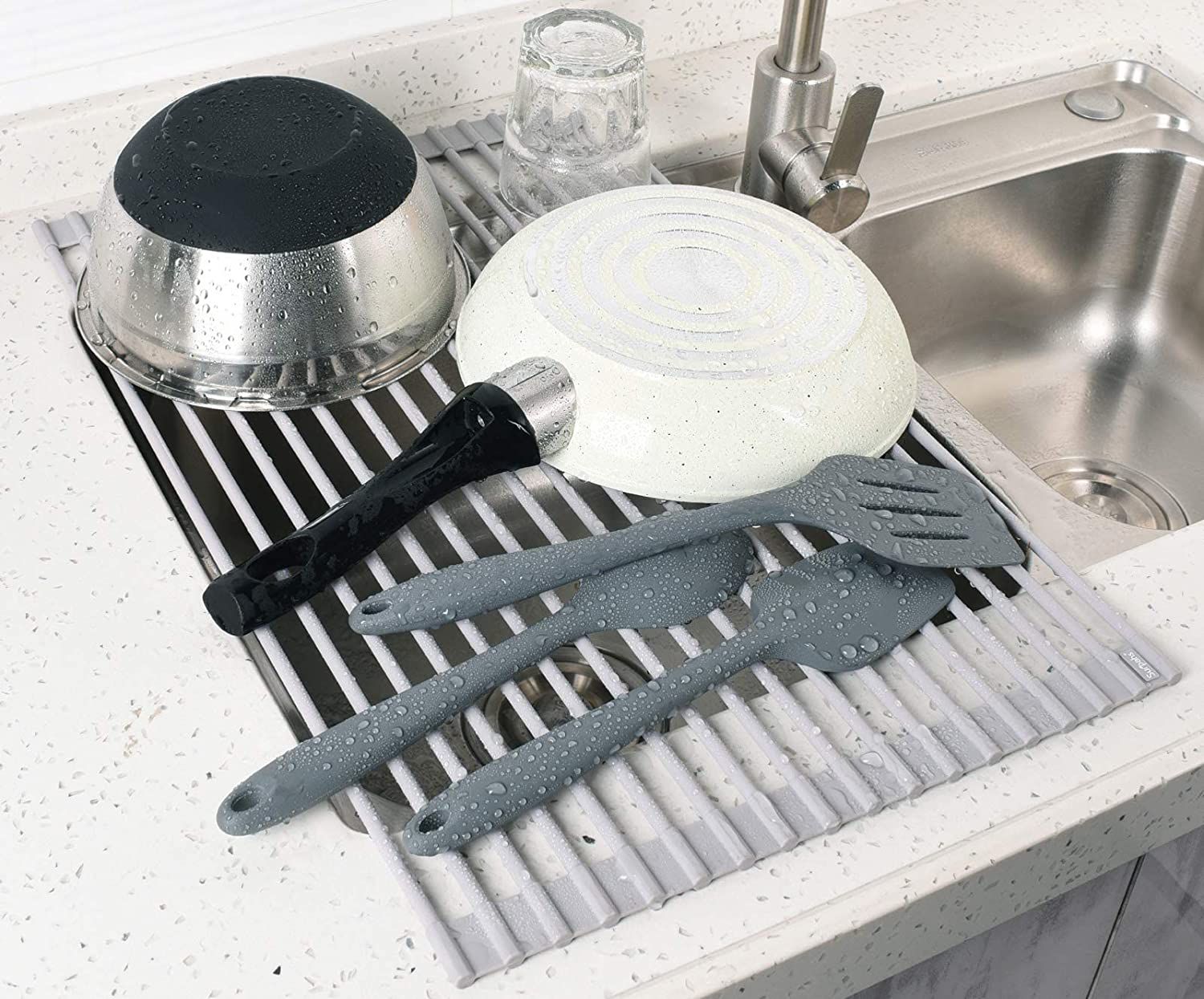 Surpahs Over-The-Sink Roll-Up Dish Drying Rack B08196DX71
