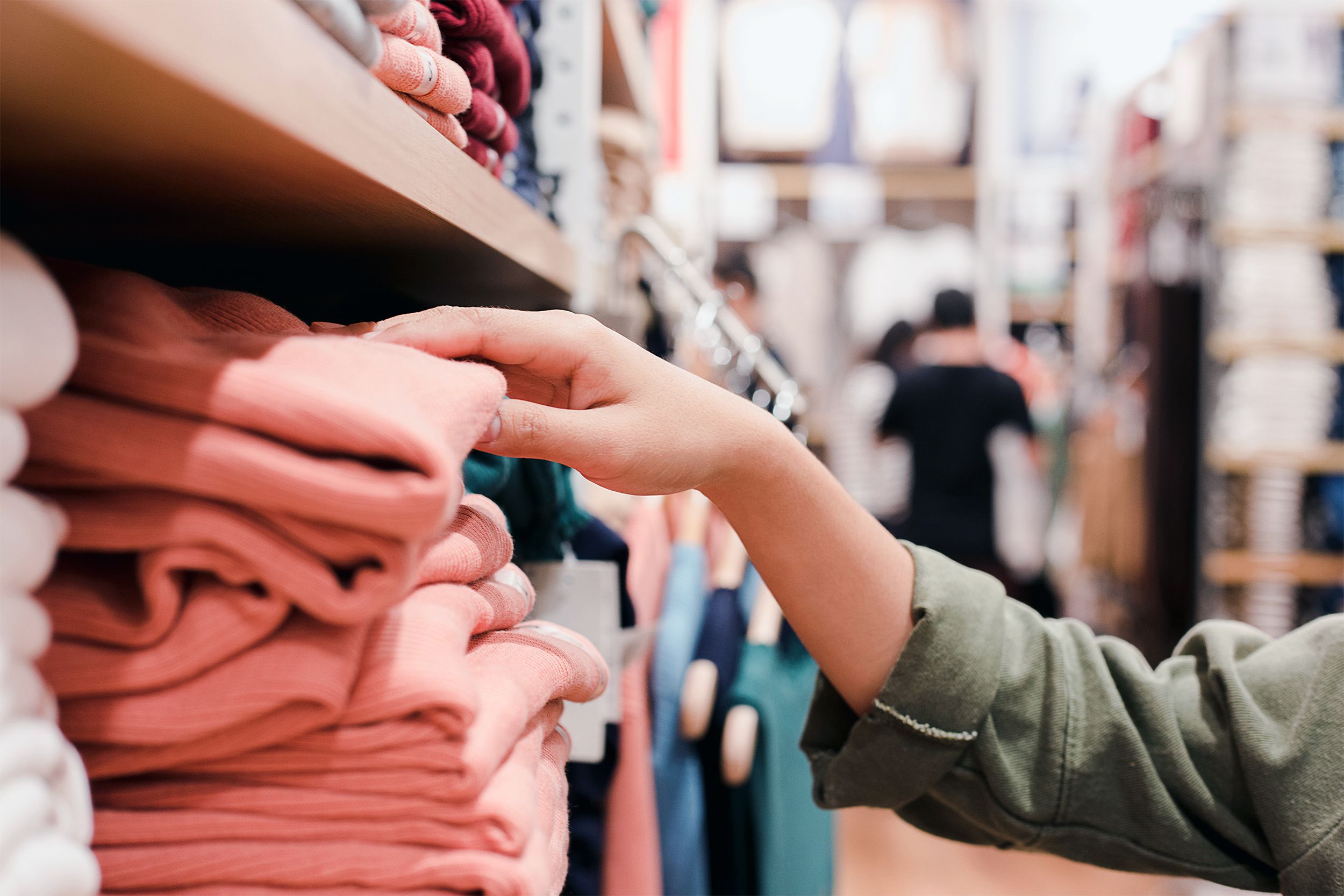 Woman shopping in a clothing store