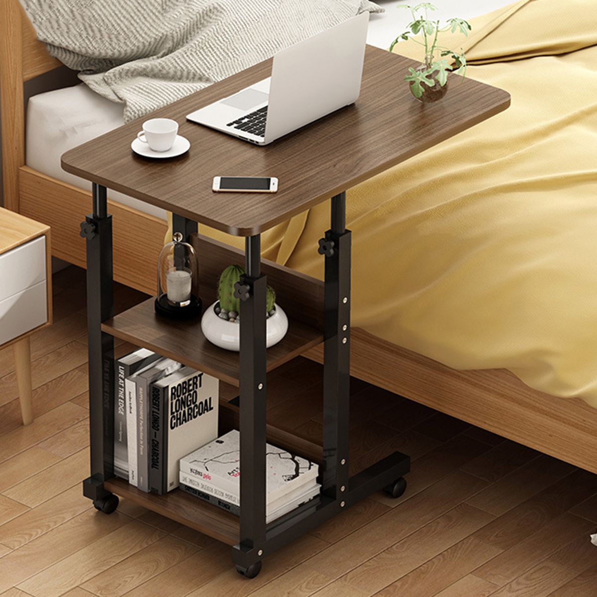 Portable Height-Adjustable Rolling Laptop Desk