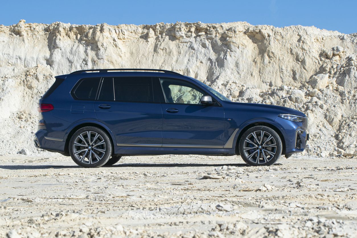Modern BMW X7 on the road