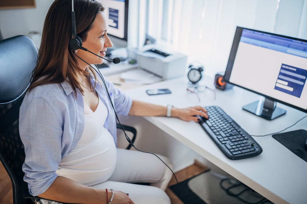 pregnant woman working
