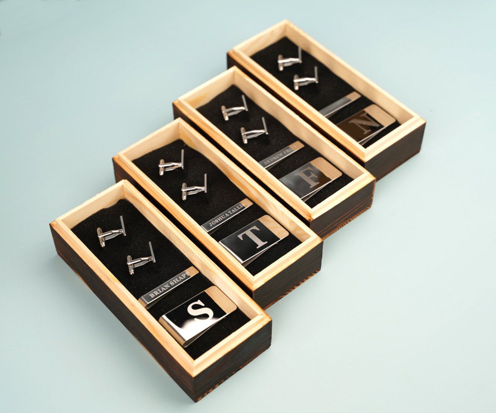Cufflinks Set of 4- personalized cufflinks in box