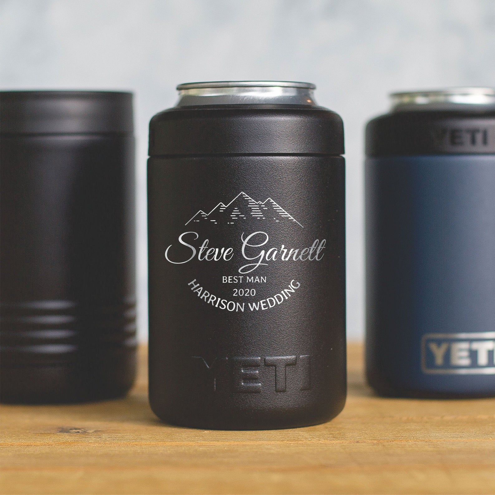 Personalized Yeti Colster- name and mountain design