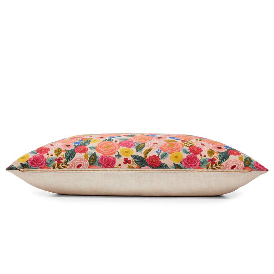 Painted Peonies Natural Dog Bed