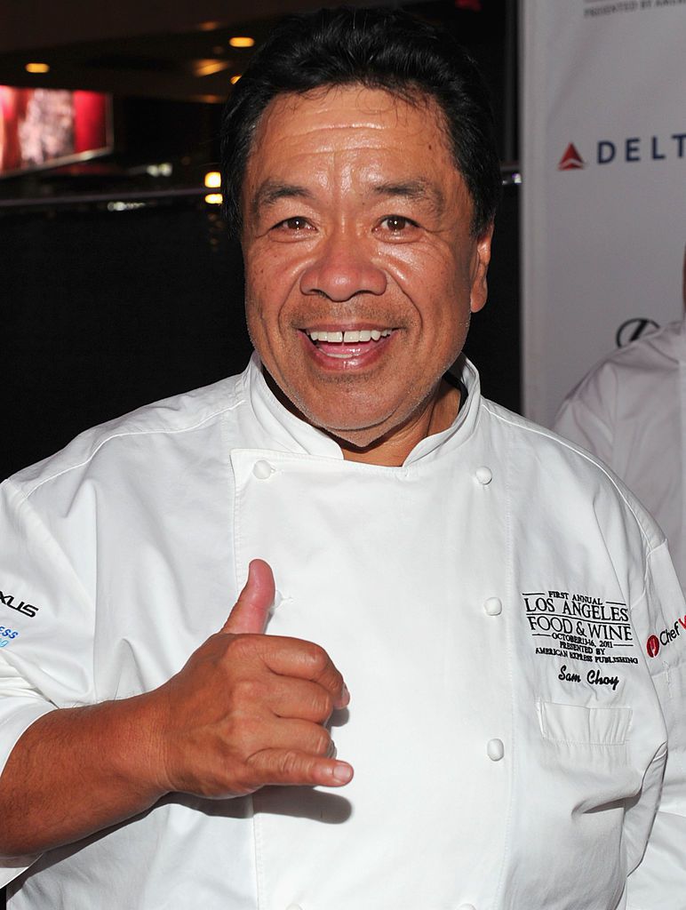 Chef Sam Choy arrives at the premiere of Los Angeles Food & Wine at LA Live