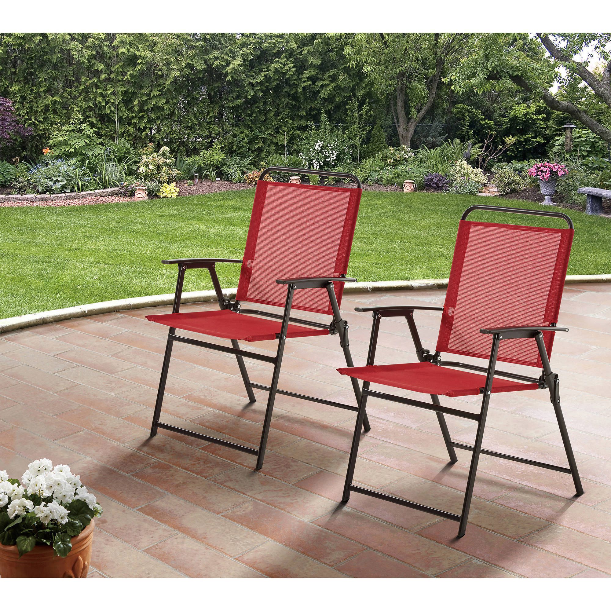 Mainstays Pleasant Grove Folding Sling Chairs, 2 ct.