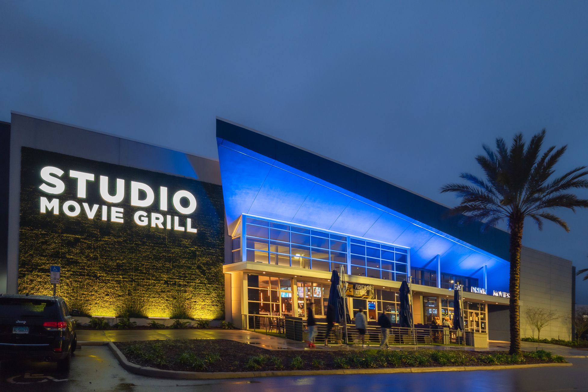 front of Studio Movie Grill, Kissimmee, Florida at night